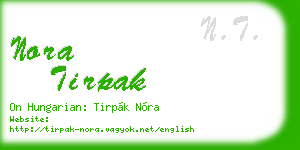 nora tirpak business card