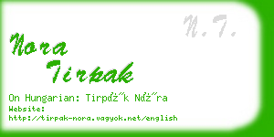 nora tirpak business card